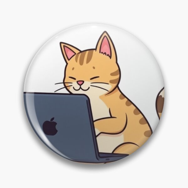 Item preview, cat working on laptop designed and sold by hjian8219.