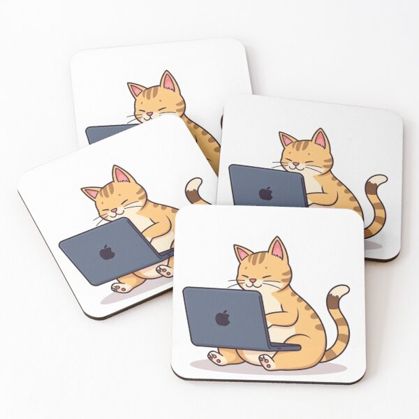 Item preview, cat working on laptop designed and sold by hjian8219.