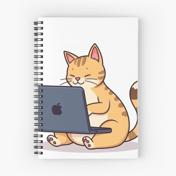 Item preview, cat working on laptop designed and sold by hjian8219.