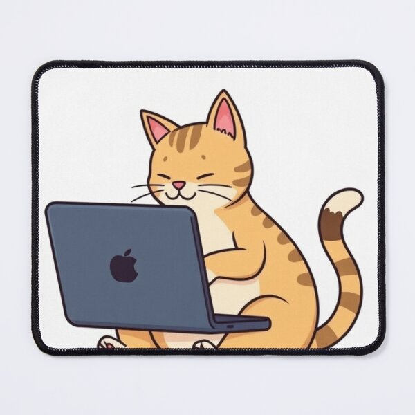 Item preview, cat working on laptop designed and sold by hjian8219.
