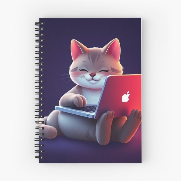 Item preview, cat working on laptop designed and sold by hjian8219.