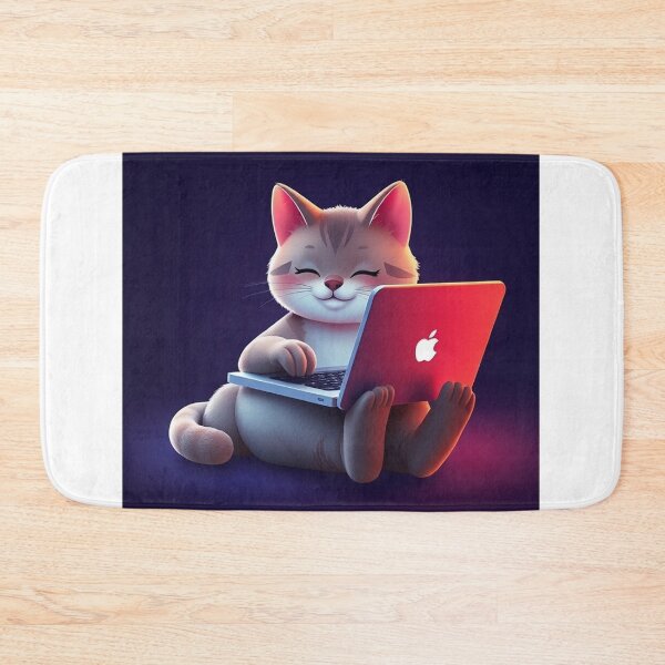 Item preview, cat working on laptop designed and sold by hjian8219.