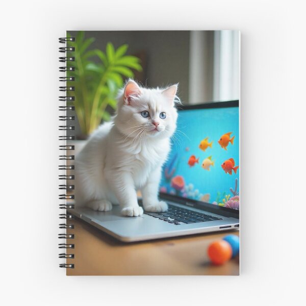 Item preview, cat working on laptop designed and sold by hjian8219.