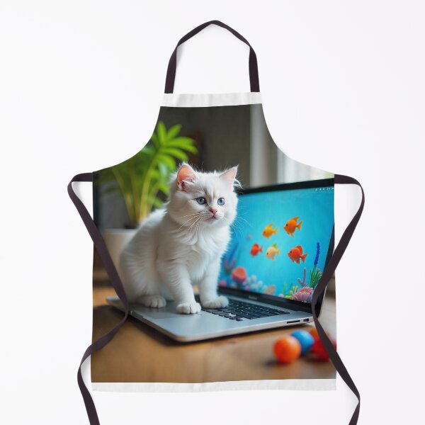 Item preview, cat working on laptop designed and sold by hjian8219.
