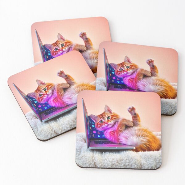 Item preview, cat working on laptop designed and sold by hjian8219.