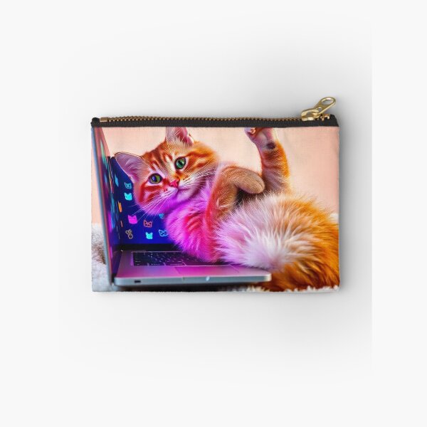 Item preview, cat working on laptop designed and sold by hjian8219.
