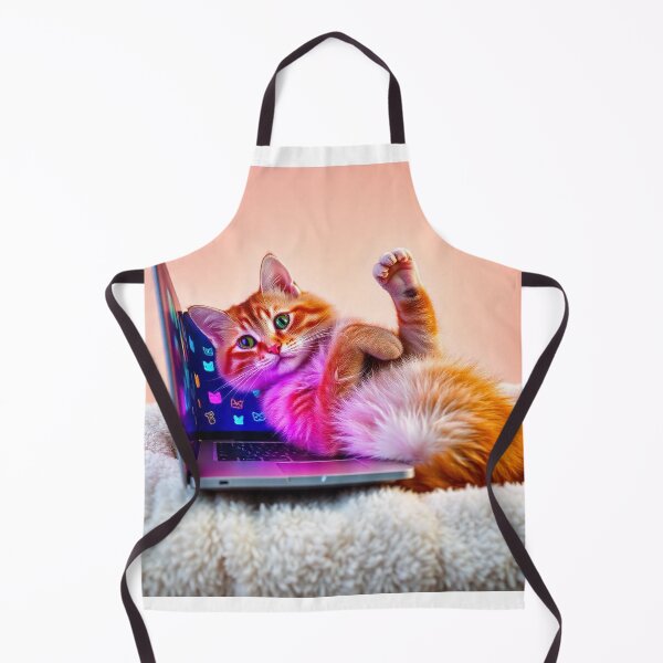 Item preview, cat working on laptop designed and sold by hjian8219.