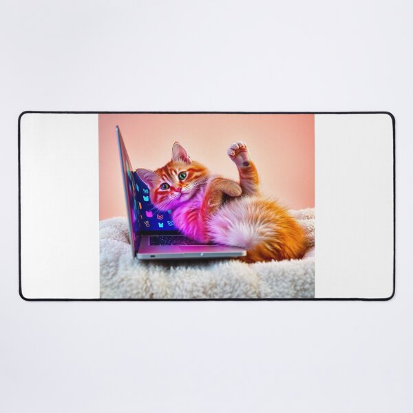 Item preview, cat working on laptop designed and sold by hjian8219.