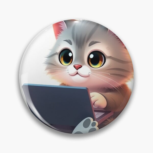 Item preview, cat working on laptop designed and sold by hjian8219.