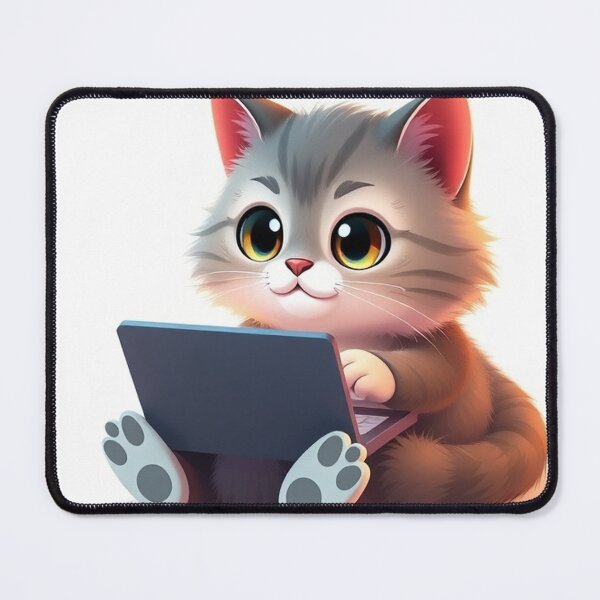 Item preview, cat working on laptop designed and sold by hjian8219.