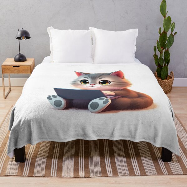 Item preview, cat working on laptop designed and sold by hjian8219.