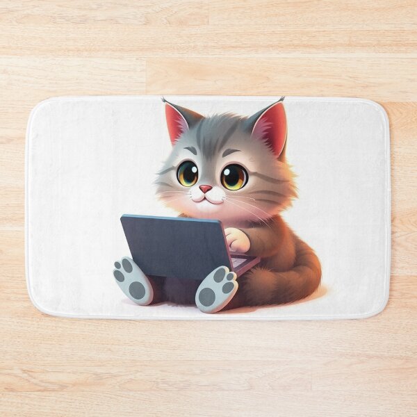 Item preview, cat working on laptop designed and sold by hjian8219.