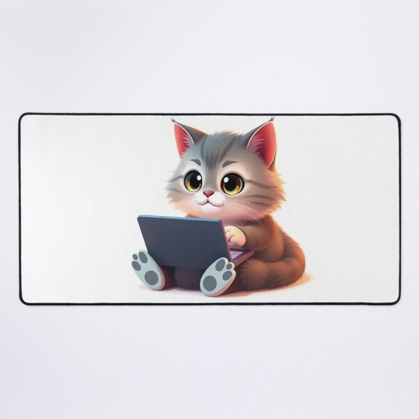 Item preview, cat working on laptop designed and sold by hjian8219.