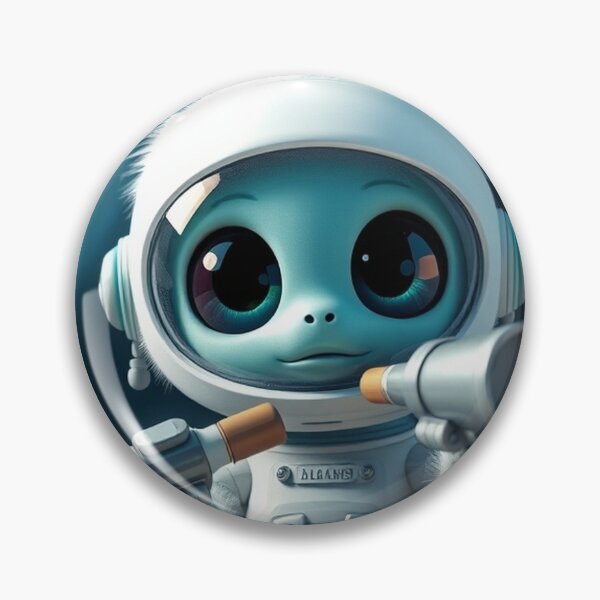 Item preview, Cute Astronaut Observing Alien with Telescope Vector Illustration designed and sold by hjian8219.