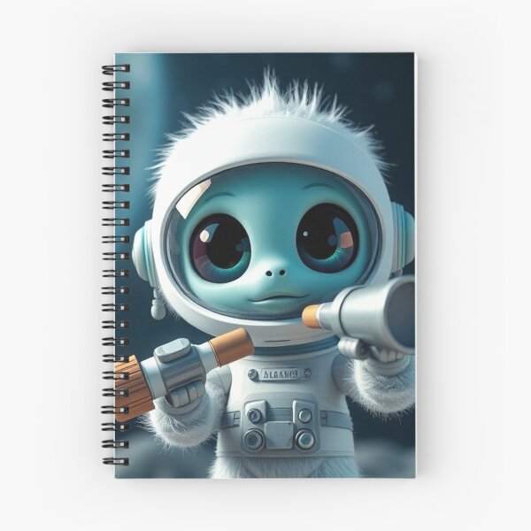 Item preview, Cute Astronaut Observing Alien with Telescope Vector Illustration designed and sold by hjian8219.