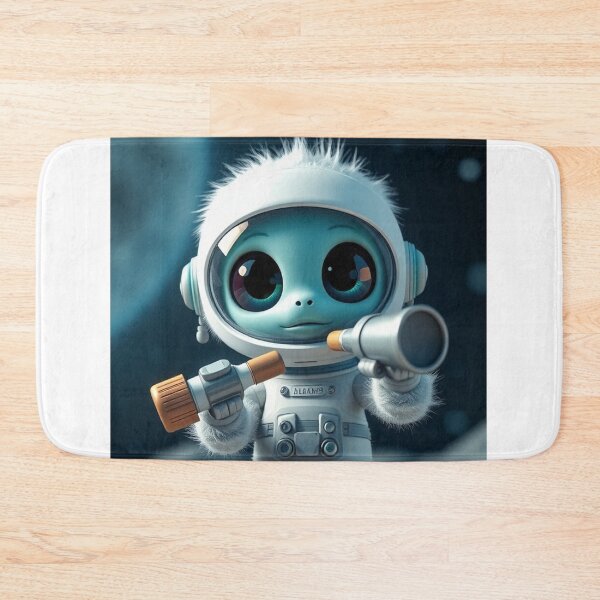Item preview, Cute Astronaut Observing Alien with Telescope Vector Illustration designed and sold by hjian8219.