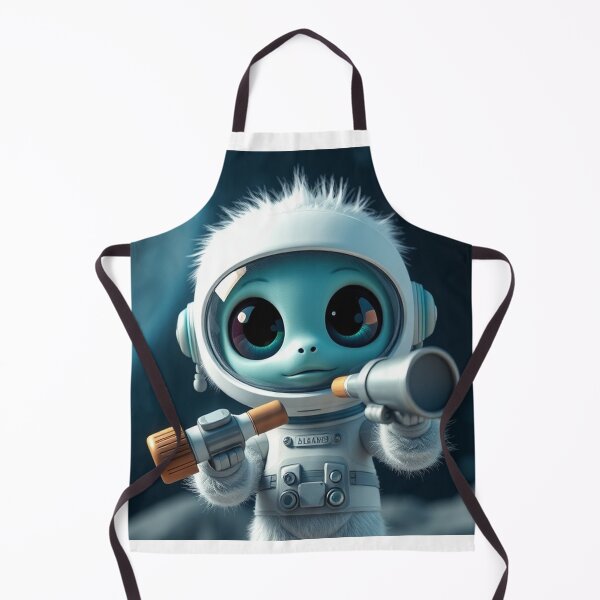 Item preview, Cute Astronaut Observing Alien with Telescope Vector Illustration designed and sold by hjian8219.