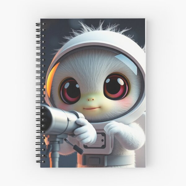 Item preview, Cute Astronaut Observing Alien with Telescope Vector Illustration designed and sold by hjian8219.