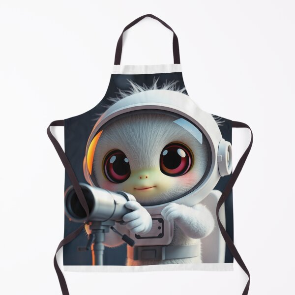 Item preview, Cute Astronaut Observing Alien with Telescope Vector Illustration designed and sold by hjian8219.