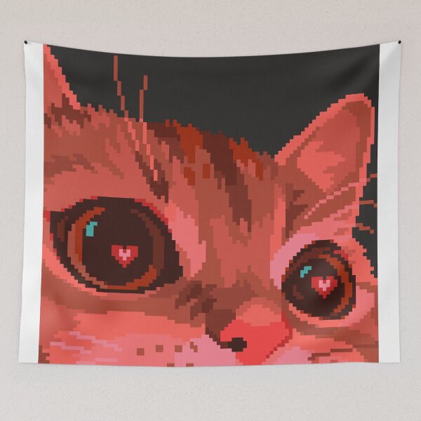 Item preview, Pixel Heart Eyes Cat designed and sold by Tofu's Pixel Art Store.
