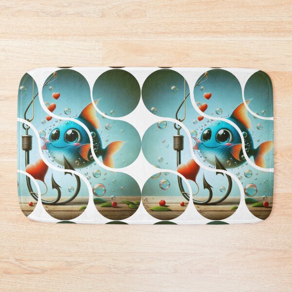 Item preview, Hooked on You & Adorable Fishing Love Design with Heart Bubbles designed and sold by drip.design.co.
