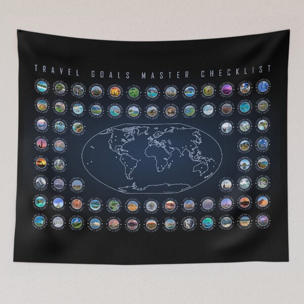 Item preview, Travel Goals Master Checklist Graphic designed and sold by CustomTravelArt.
