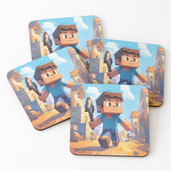 Item preview, Minecraft Character Steve in a Stylized Village Scene designed and sold by MaryFiore.