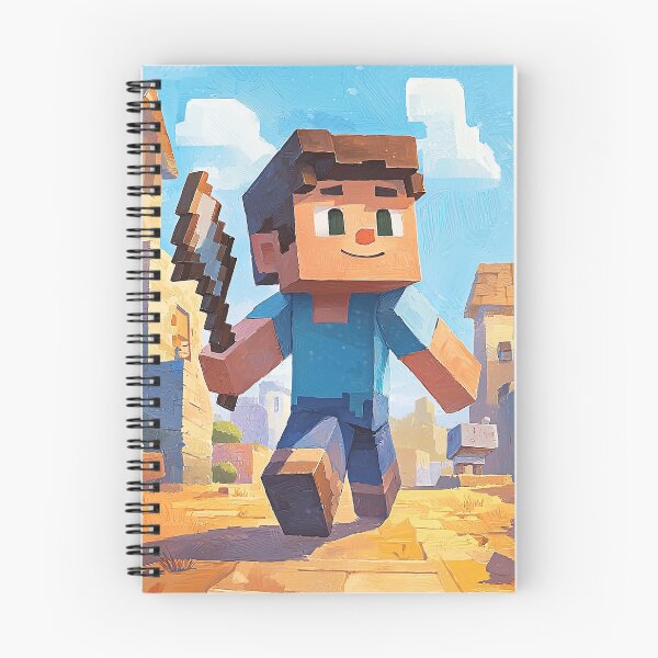 Item preview, Minecraft Character Steve in a Stylized Village Scene designed and sold by MaryFiore.