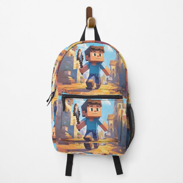 Item preview, Minecraft Character Steve in a Stylized Village Scene designed and sold by MaryFiore.