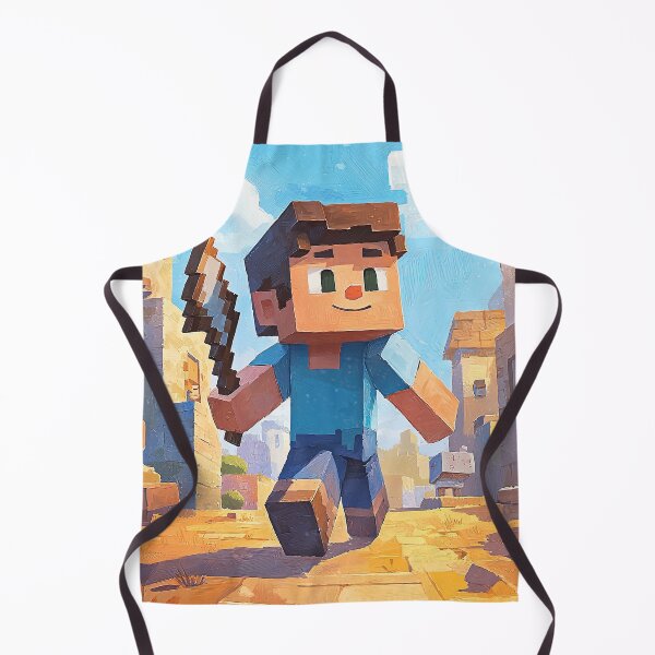 Item preview, Minecraft Character Steve in a Stylized Village Scene designed and sold by MaryFiore.