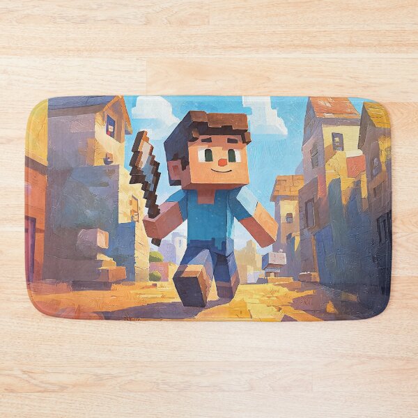 Item preview, Minecraft Character Steve in a Stylized Village Scene designed and sold by MaryFiore.