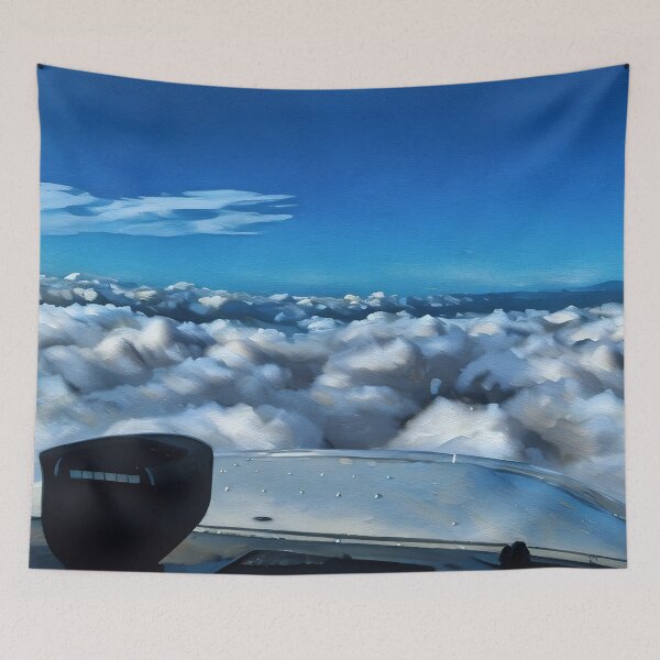Item preview, Flying over top of clouds (Oil Painting) designed and sold by flyscenicair.