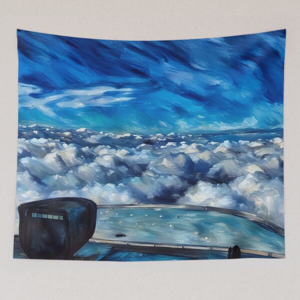 Item preview, Flying over top of clouds (Pastel) designed and sold by flyscenicair.