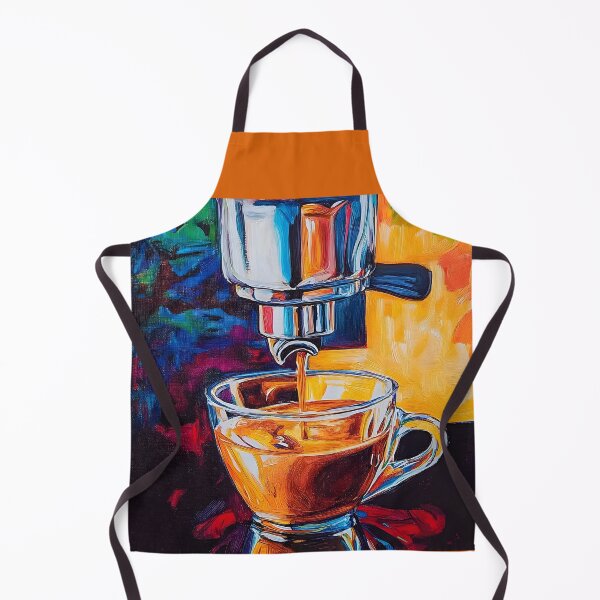 Item preview, Abstract Freshly Brewed Espresso in a Glass Cup Vibrant Colors and Dynamic Contrast designed and sold by OlfactoART Studio.