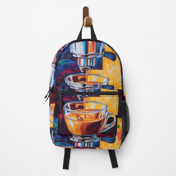 Item preview, Abstract Freshly Brewed Espresso in a Glass Cup Vibrant Colors and Dynamic Contrast designed and sold by OlfactoART Studio.