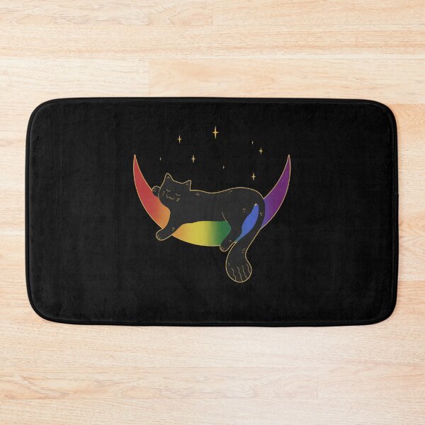 Item preview, Rainbow Cat Moon Space LGBT Gay Pride Flag designed and sold by Clara Hollins.