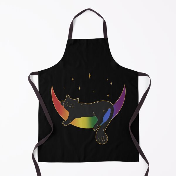 Item preview, Rainbow Cat Moon Space LGBT Gay Pride Flag designed and sold by Clara Hollins.