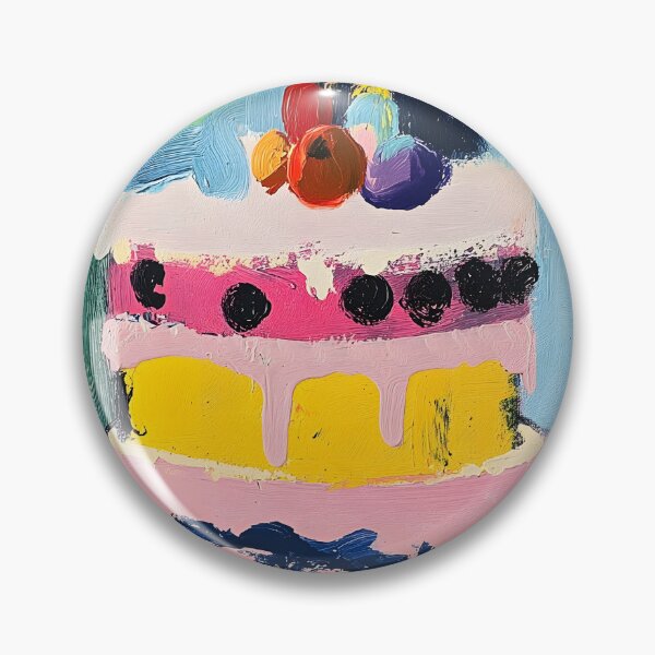 Item preview, Vibrant Layered Birthday Cake - Bold Colors and Fruity Toppings in Abstract Harmony designed and sold by OlfactoART Studio.