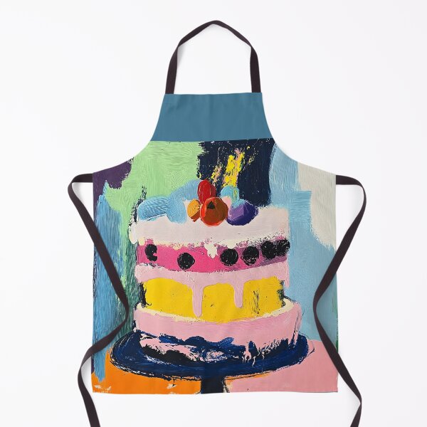 Item preview, Vibrant Layered Birthday Cake - Bold Colors and Fruity Toppings in Abstract Harmony designed and sold by OlfactoART Studio.