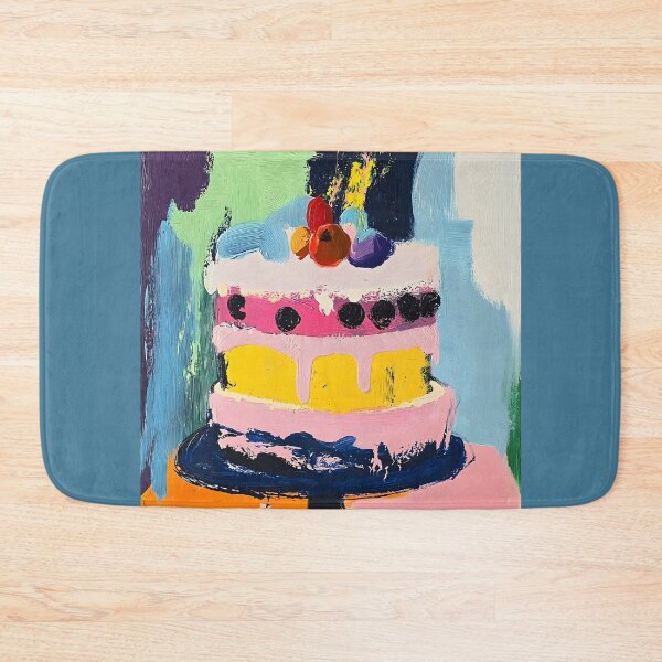 Item preview, Vibrant Layered Birthday Cake - Bold Colors and Fruity Toppings in Abstract Harmony designed and sold by OlfactoART Studio.