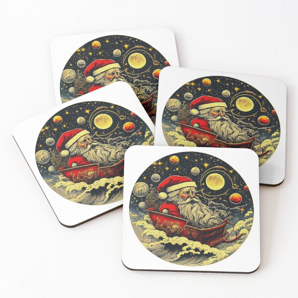 Item preview, Vintage Santa Claus , Retro Christmas , Santa Sleigh Graphic , Holiday Space , Unique Christmas Gift designed and sold by Indyadizine.