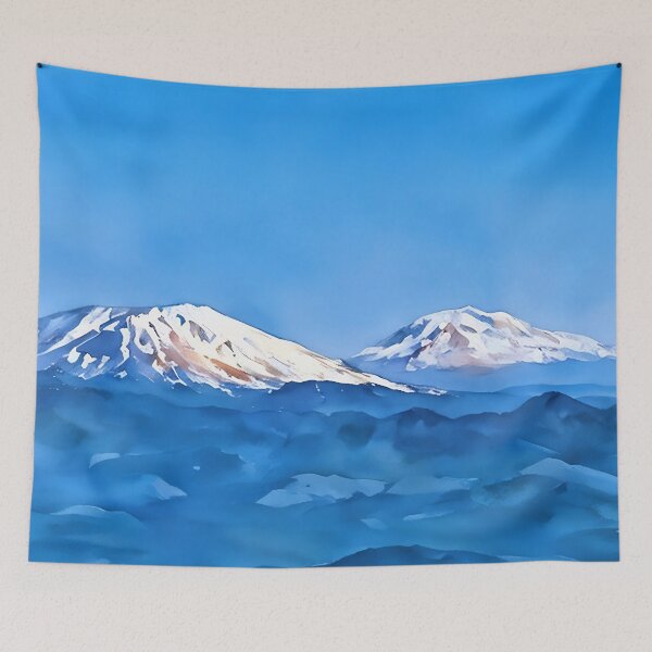 Item preview, Mt St Helens with Mt Adams (Watercolor) designed and sold by flyscenicair.