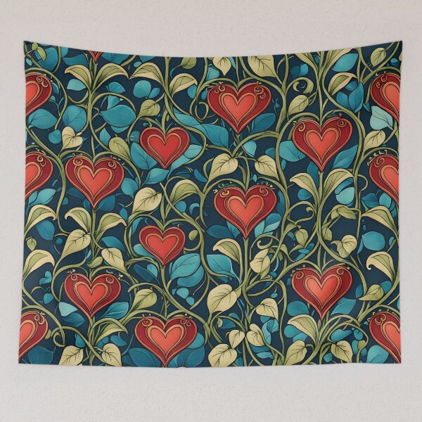 Item preview, Valentines Day Art Nouveau Love Colourful Pattern designed and sold by druidwolfart.