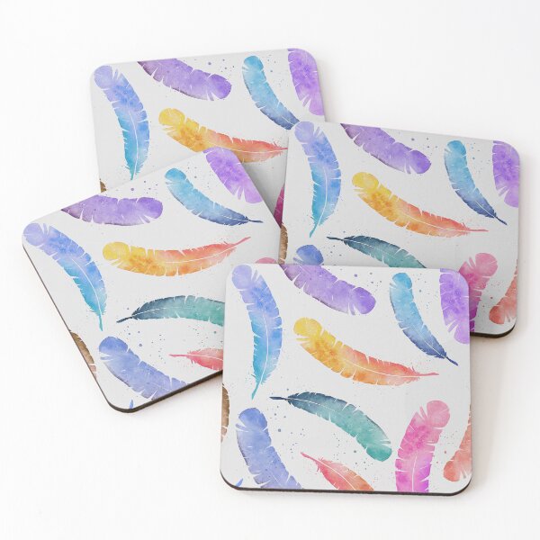 Item preview, Watercolor Feather Fall designed and sold by SketchyHeart.