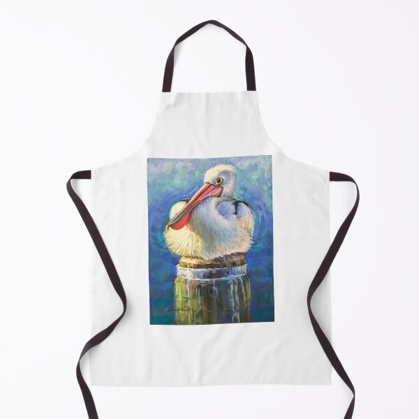 Item preview, Percy the pelican sitting by the pier keeping watch. designed and sold by Lindafinchart.