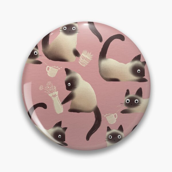Item preview, Bad Siamese Cats Knocking Stuff Over, Pink designed and sold by tanyadraws.