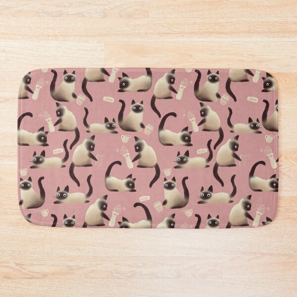 Item preview, Bad Siamese Cats Knocking Stuff Over, Pink designed and sold by tanyadraws.