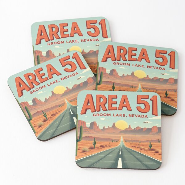 Item preview, Area 51, Groom Lake, Nevada, Vintage style postcard designed and sold by positiveimages.