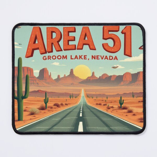 Item preview, Area 51, Groom Lake, Nevada, Vintage style postcard designed and sold by positiveimages.