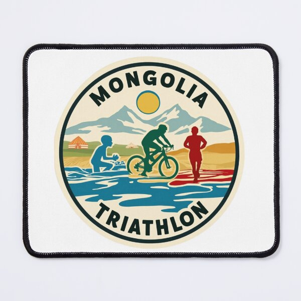 Item preview, Triathlon Spirit – Mongolia Pride – Swim, Bike, Run Design designed and sold by Triathlongram.